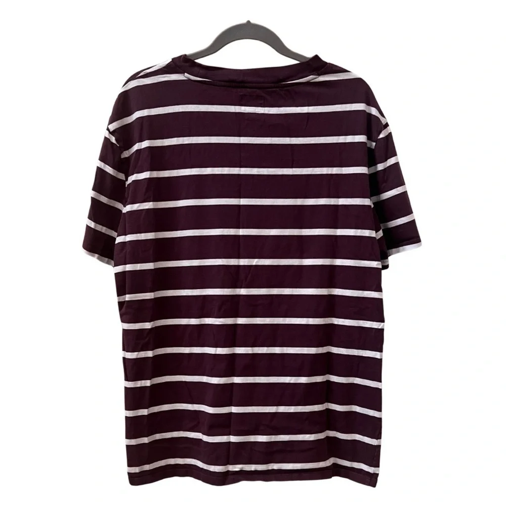 GUESS Doheny Los Angeles Purple Striped Short Sleeve Shirt, Large - Picture 3 of 8